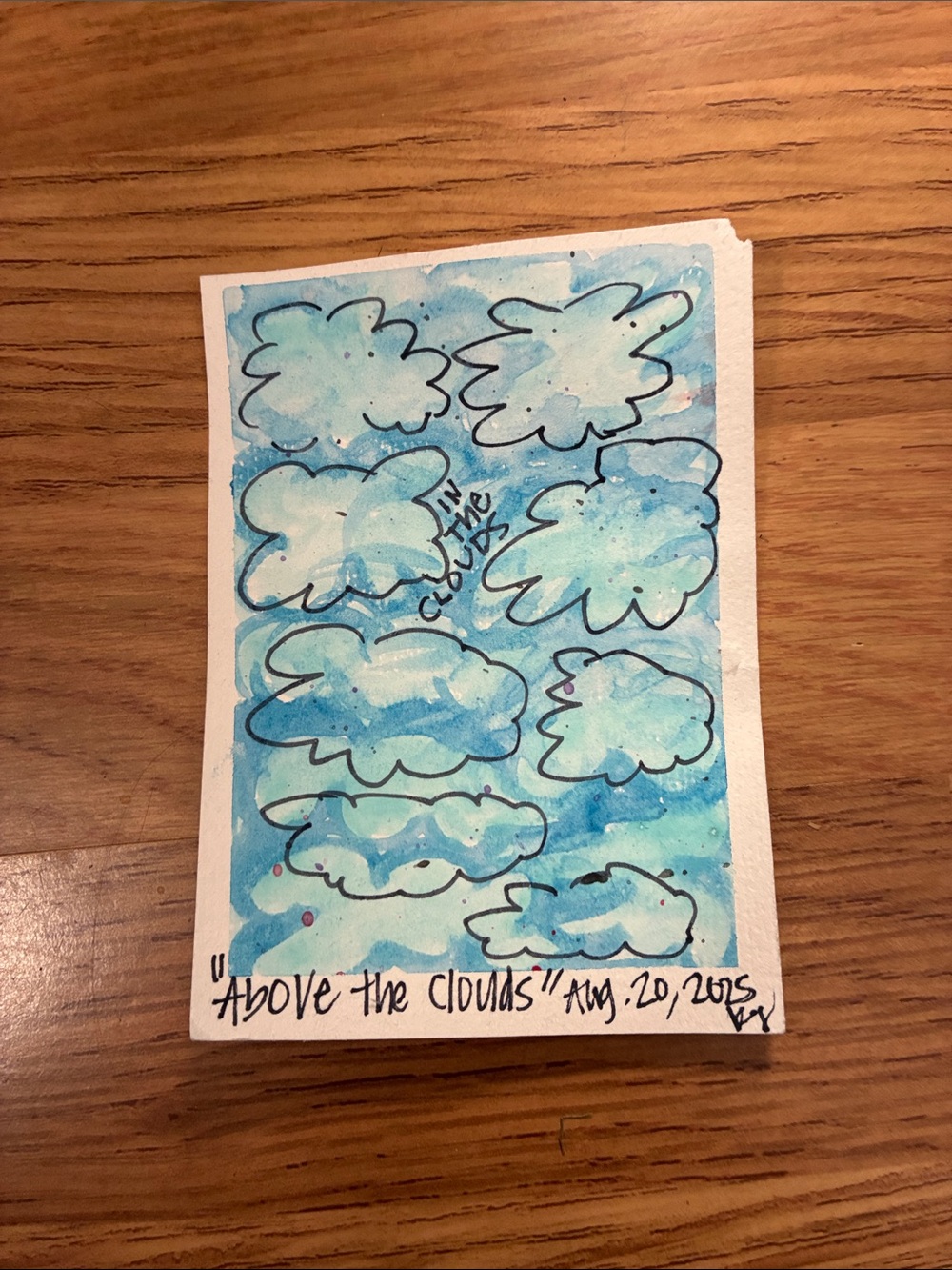 Original Watercolor Art 'Above the Clouds'